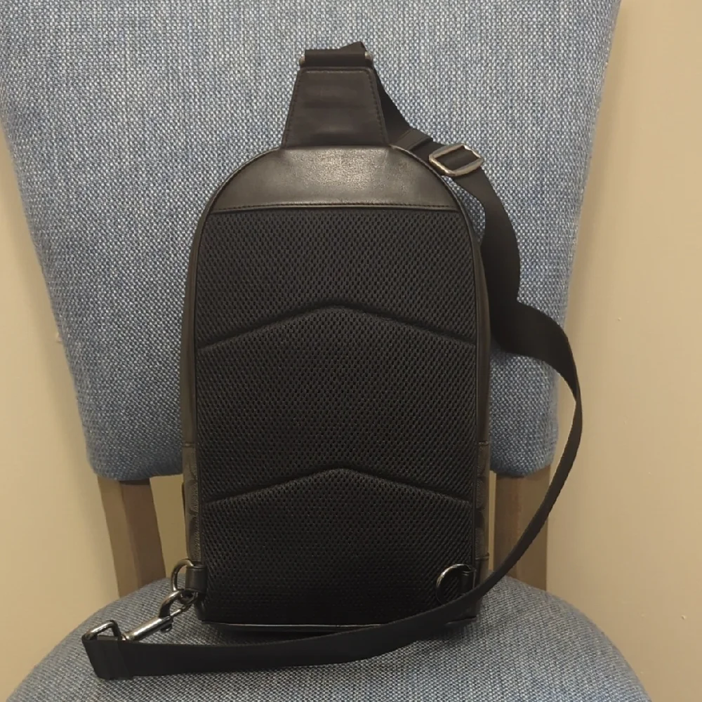 Men's Black and Blue Sling Bag - Picture 5 of 8